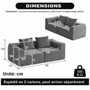 Canapé compressé 2 places